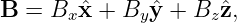 B  = Bx ˆx + By ˆy + Bzˆz,
