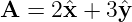 A  = 2ˆx + 3 ˆy
