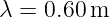 λ =  0.60 m
