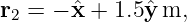 r2 = − ˆx + 1.5ˆy m,
