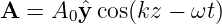 A =  A0yˆcos(kz − ωt)
