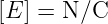 [E ] = N/C
