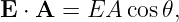 E ⋅ A = EA  cos 𝜃,
