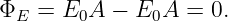 ΦE =  E0A −  E0A  = 0.

