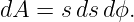 dA  = sds dϕ.
