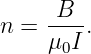      -B--
n =  μ0I.
