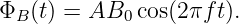 ΦB (t) = AB0 cos(2πf t).
