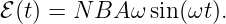 ℰ(t) = N BA ω sin(ωt).
