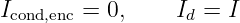 Icond,enc = 0,    Id = I
