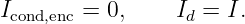 Icond,enc = 0,     Id = I.

