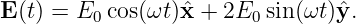 E(t) = E  cos(ωt)ˆx + 2E  sin (ωt)ˆy.
        0               0
