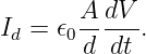        A dV
Id = 𝜖0-----.
       d  dt
