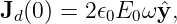 Jd(0) = 2𝜖0E0 ωˆy,

