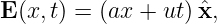 E (x,t) = (ax + ut) ˆx,
