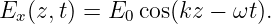 Ex(z,t) = E0 cos(kz − ωt).
