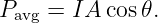 P    = IA cos 𝜃.
 avg

