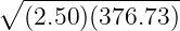 ∘ --------------
(2.50)(376.73)