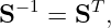 S−1 = ST ,
