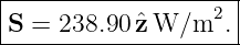 |--------------------|
|                  2 |
-S-=-238.90-ˆzW/m----.
