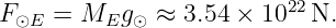                          22
F⊙E  = MEg  ⊙ ≈ 3.54 × 10  N.
