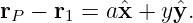 r  − r  = a ˆx + yˆy.
 P     1
