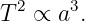   2    3
T   ∝ a .
