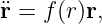 ¨r = f(r)r,
