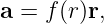 a = f(r)r,
