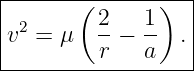 |------------------|
|       (       )  |
|v2 = μ   2-− 1-  .|
----------r---a----
