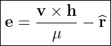 |--------------|
|    v × h     |
|e = ------−  ^r|
-------μ--------
