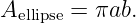 A      = πab.
  ellipse
