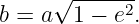      √ ------
b = a  1 − e2.
