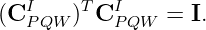 (CIP QW )TCIPQW  = I.
