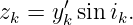 zk = y′k sin ik.
