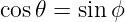 cos𝜃 = sinϕ
