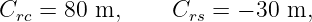 Crc = 80 m,     Crs = − 30 m,

