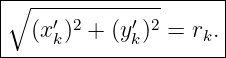 ∘--------------------|
|  (x′)2 + (y′)2 = r .
-----k------k------k--
