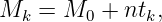 Mk  = M0 +  ntk,
