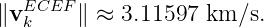 ∥vEkCEF ∥ ≈  3.11597  km ∕s.
