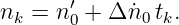 nk = n ′0 + Δ n˙0 tk.
