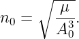      ∘  ----
n0 =    μ--.
        A30
