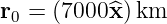 r0 = (7000 ^x) km
