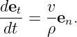 det-=  ve .
 dt    ρ n
