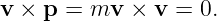 v × p =  mv  × v = 0.
