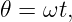 𝜃 = ωt,
