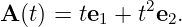               2
A (t) = te1 + t e2.
