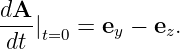 dA-|   =  e −  e .
 dt t=0    y    z
