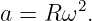 a = R ω2.
