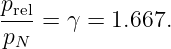 prel=  γ = 1.667.
pN

