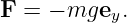 F  = − mgey.

